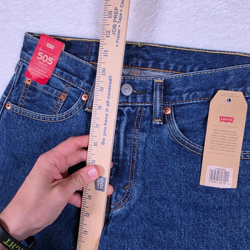 NEW Levi's 505 Regular Mens 29/30 Blue Denim Straight Leg Jeans 005054886 NWT